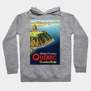 Vintage Travel Poster Canada Quebec Hoodie